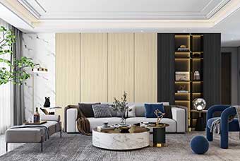 南阳轻奢风格-客厅